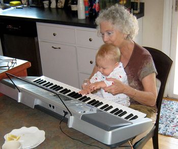 Declan's first piano lessons with his Nana Marilynn
