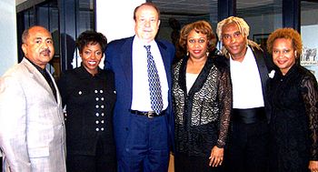 Pageant judges pose - Dr Darnell Cole, Vivian King, Mike Huppy, Dr Joan Prince, Chazz Dixon, Faith Colas
