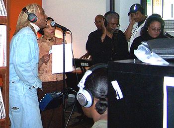 Doin' it live - Chazz, Anita, Deonte, Myron (back to camera), Wess, Ricardo listening & Lisa
