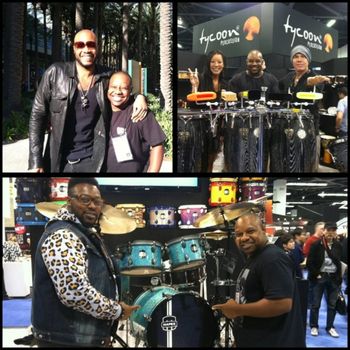 Having fun at NAMM, with drumming Legends, Franklin Vanderbilt ad Reggie Johnson!
