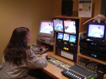 Pam Freimuth inside the control room!
