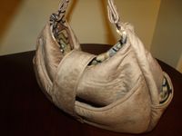 Sling/Purse - Light Beige Bonded Velvet / Fleece Lining