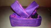 H #115 Purple soft Suede Exterior/Hot Pink & Purple Fleece Print Lining