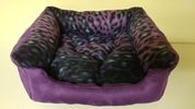 PB#800 Purple Soft Suede Exterior with Purple/Black Leopard Print Fleece Interior