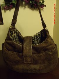 Sling/Purse - Dark Brown Bonded Faux Suede/Fleece Lining