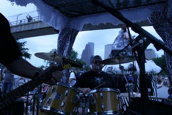 Kevin rockin' it on the drums - Art Car Parade 2010
