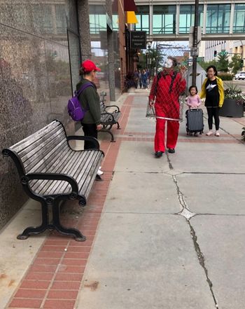 "Portrait of an Artist as Political Prisoner", Performance #1, Rochester, MN, 2019 (Photo: Margarita Baumann)
