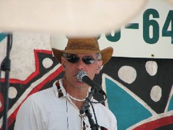 This is at the Bud Light Music Stage at the Ventura County Fair. I'm playing with Myridian here....you can tell by the earplugs!  My ears are still ringing from those days.
