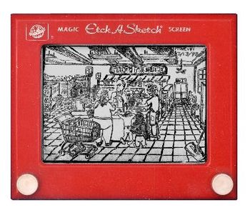 "Bagger" Etch A Sketch Drawing by Michael
