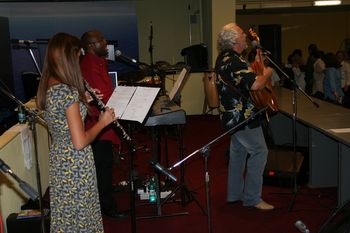 Paul, Jenny Hirsch, and myself during worship the first night.
