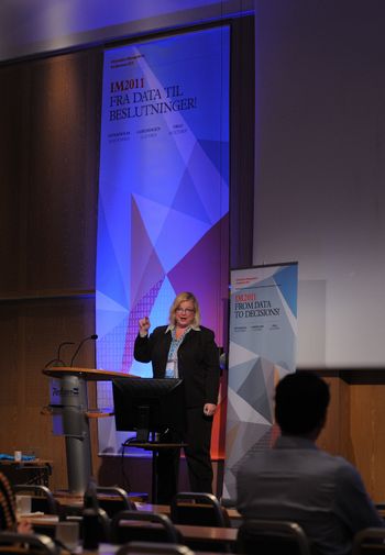 Making a point, presenting at a conference in Oslo Norway 2011
