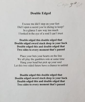 Ryan DeSiato 'Double Edged' Lyrics
