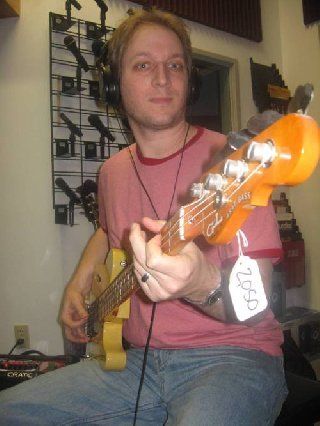 Recording bass on Andrew's new tune
