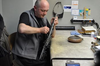 Hand engraving Keilwerth saxophones
