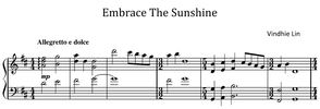Embrace The Sunshine - Music Sheet