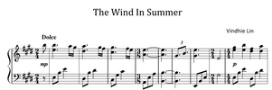 The Wind In Summer - Music Sheet