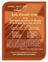 Bob Davoli Live at the New School of Music!