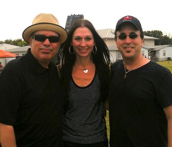 Shade Records Recording Artist and Guitarist Al Gomez and Founding Malo Drummer Rich Spremich with Gospel Blues Singer Songwriter Kimberlee M Leber
