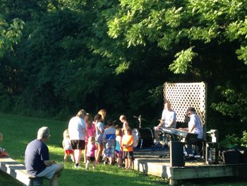 The kids join in on percussion at Clifty Falls State Park

