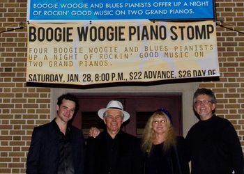 (L-R) Michael Kaeshammer, Bob Seeley, Liz Pennock, and Craig, 2012 Boogie Woogie Piano Stomp, St. Pete, FL
