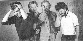 The angst of Jim Bracken, Gordon Bonham, Brian Lappin, and Craig, aka The Ragin' Texans, 1987
