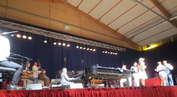 Three pianists, rhythm section & swing dancers, Laroquebrou

