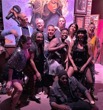 Bam Bam Tributaries. Back, L-R: Kendall Jones, Scotty 'Buttocks' Ledgerwood, TJ Martin, Matt Cameron, DEJHA, D'mitra Smith. Front, L-R: Jenelle Roccaforte, Om Johart, Shaina Shepherd, Eva Walker. Seated: Ayron Jones. pic courtesy of Eva Walker
