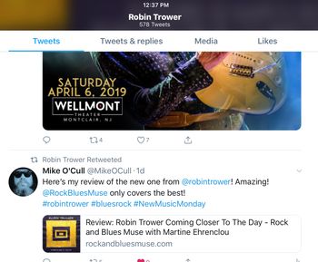 ROBIN TROWER RETWEETED ME!
