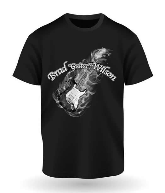 Black and White Brad Wilson Guitar T-Shirt