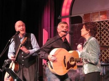 George Hamilton IV, Roy Dreaning and Jan Howard on stage at the Ernest Tubb Midnight Jamboree
