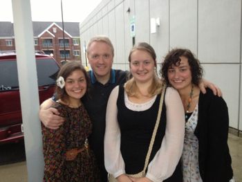Colin with Erin, Hannah and Tabitha Fleenor from Purely Acoustic.
