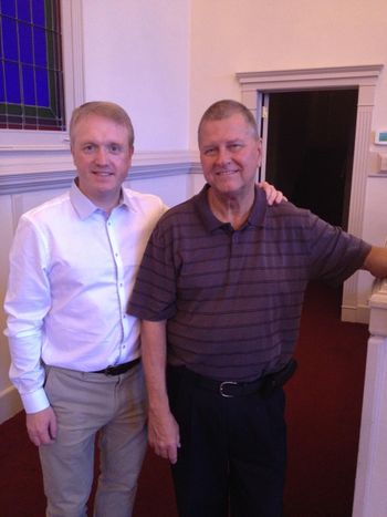 Colin with Robby Head who is the music pastor in Mount Calvary Baptist Church in Albertville, Alabama.
