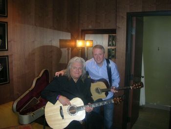 Colin rehearsing backstage at the Opry with Ricky Skaggs before they both appeared on stage together.
