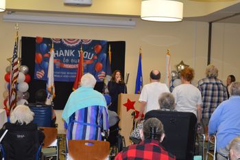 The National Anthem at veterans in hospice event for Veterans Day
