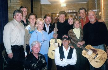 Cast with winners of signed guitars, JD Tribute, Maryland Hall, Annapolis
