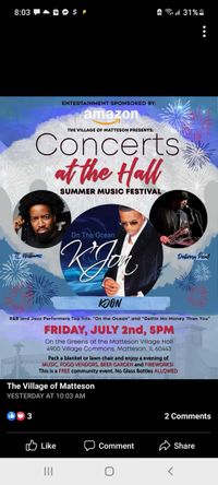The Village of Matteson Presents "CONCERTS AT THE HALL!"