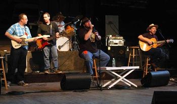 Round Lake Auditorium Benefit: Graham Tichy, electric guitar; Jeff Sohn, bass; Don Ackerman, drums; Red Beaumont, acoustic guitar
