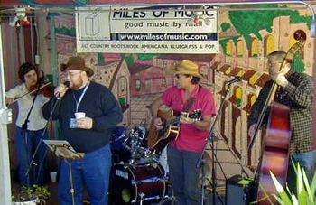 Austin, TX ~ SXSW 2001: Carrie Rodriguez, fiddle; Hombre, guitar; Mark Rubin, upright bass
