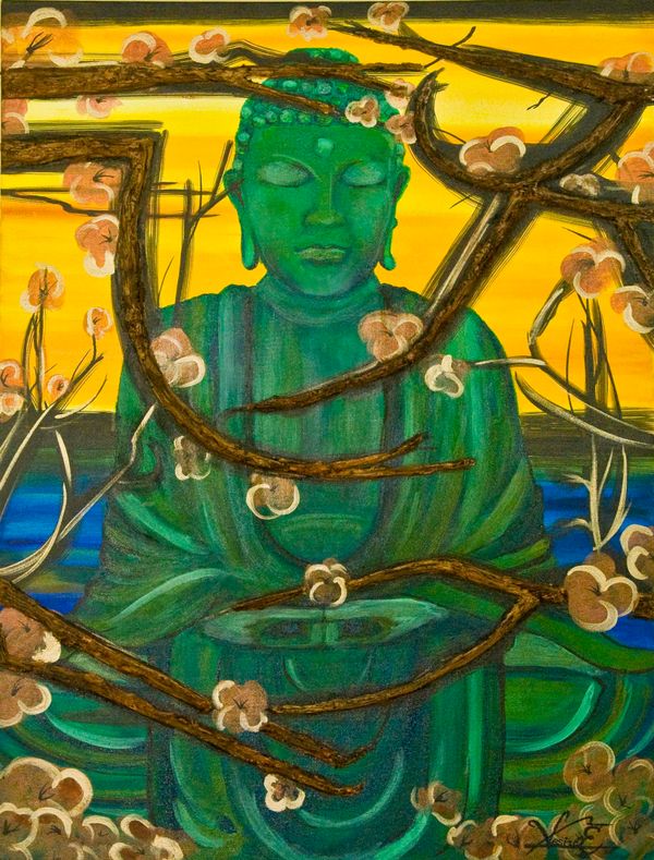 "Buddha - Peace Among Chaos" - 30" X 40" Canvas Print 1.5" Gallery wrapped - READY TO HANG