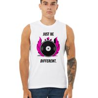 Just Be Different Sleeveless Shirt  (White)