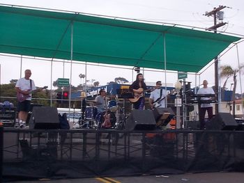 From left: Cliff Edwards, Rob Alexander, Joe Lilly, Kevin Krohn and me. "OB Street Fair, Cali"
