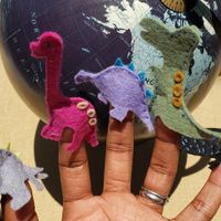 5 Lil' Dinos - Handmade Finger Puppets