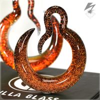 2g. (6mm) Crescent Dichroic Hoop (Pair) Orange Gold