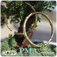 Brass Bamboo Hoops (Pair)