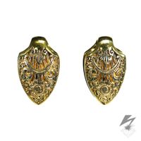 Large Ornate Spade Weights in Solid Brass (Pair)