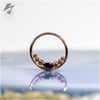 20g. 7/16" Long Morrow 6 Bead Ring 14k Rose Gold w/ Black Onyx