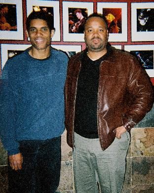 hangin out with Stanley Jordan inside Fox Theatre Boulder, CO after the show 1-12-05
