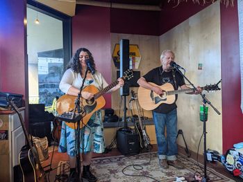Playing at the Beach Hut Deli
