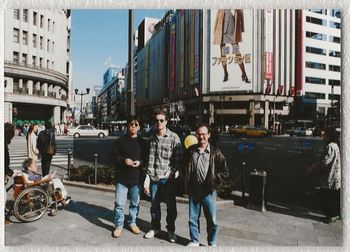 Tokyo, 1995. Unidentified guy(our guide), Dan Phillips, me
