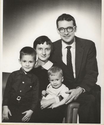 I'm figuring 1959. Me age 5, my brother Josh a year old, Mom and Dad. Sorry bro, it's the only pic I've got of all of us.
